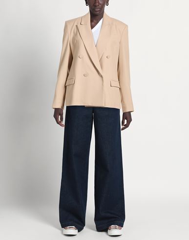 Woman Blazer Beige Size 10 Polyester, Viscose, Elastane