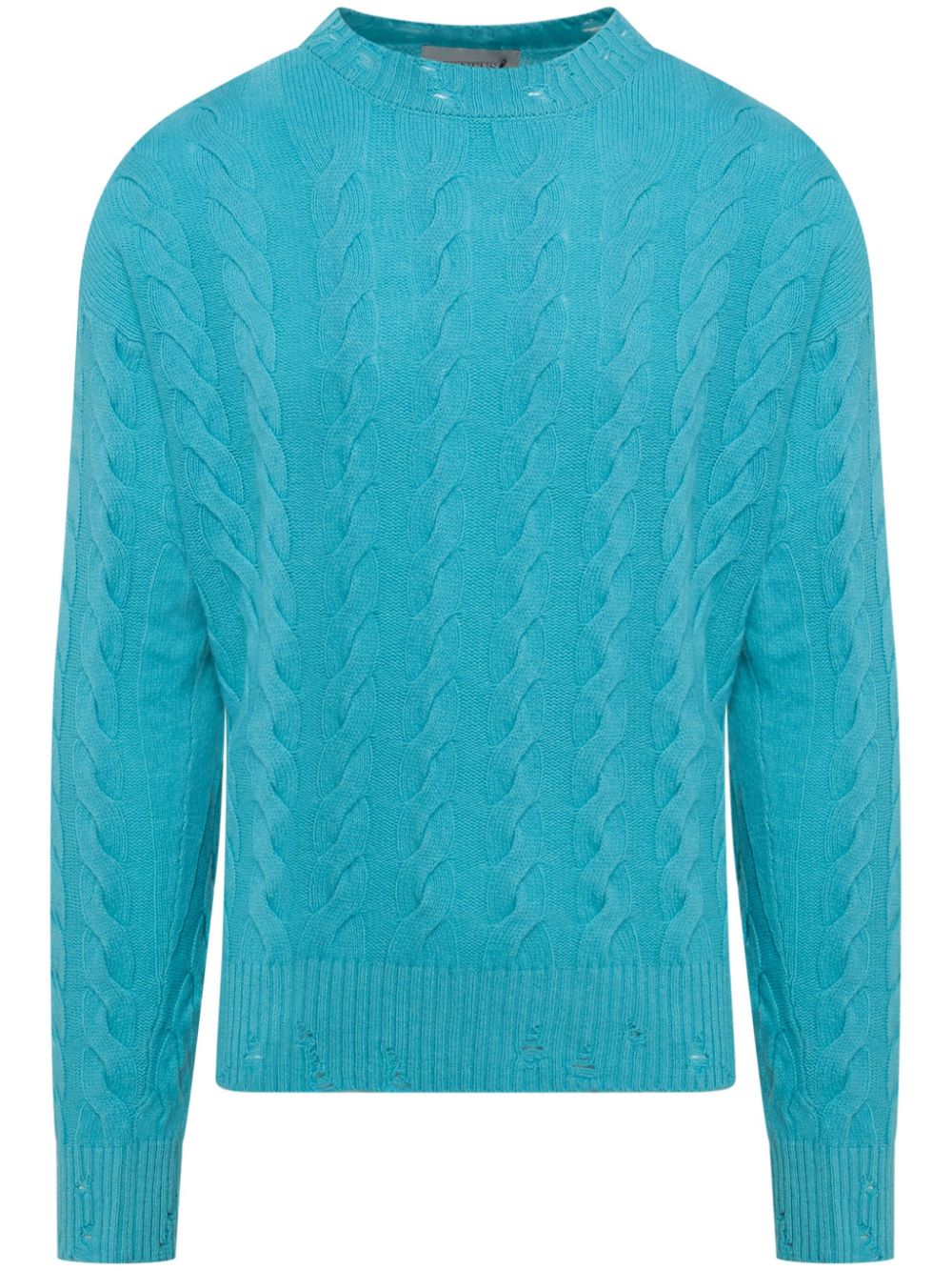 Cable-knit jumper - Blue