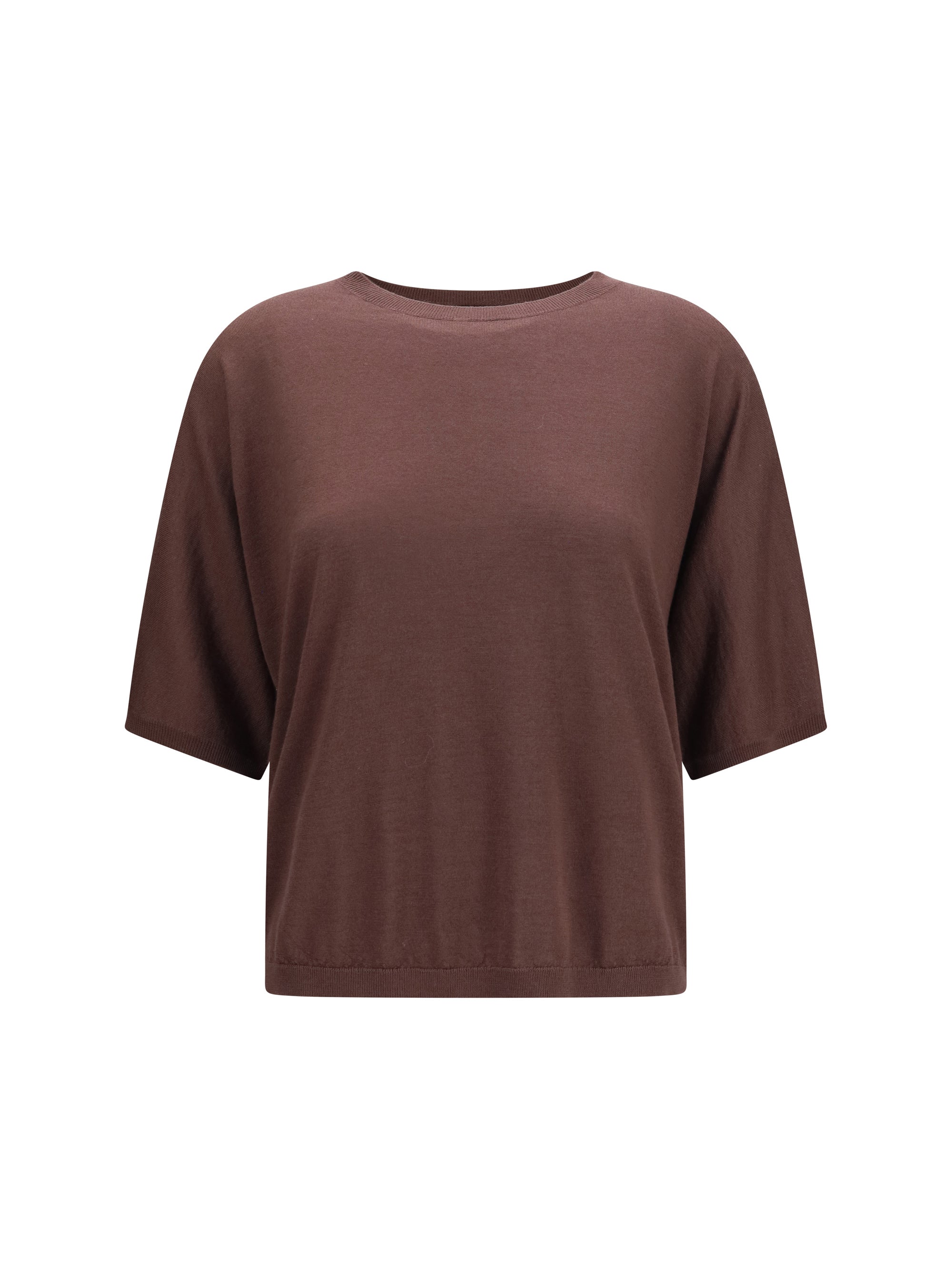 Cashmere and Silk Blend Sweater — Brown