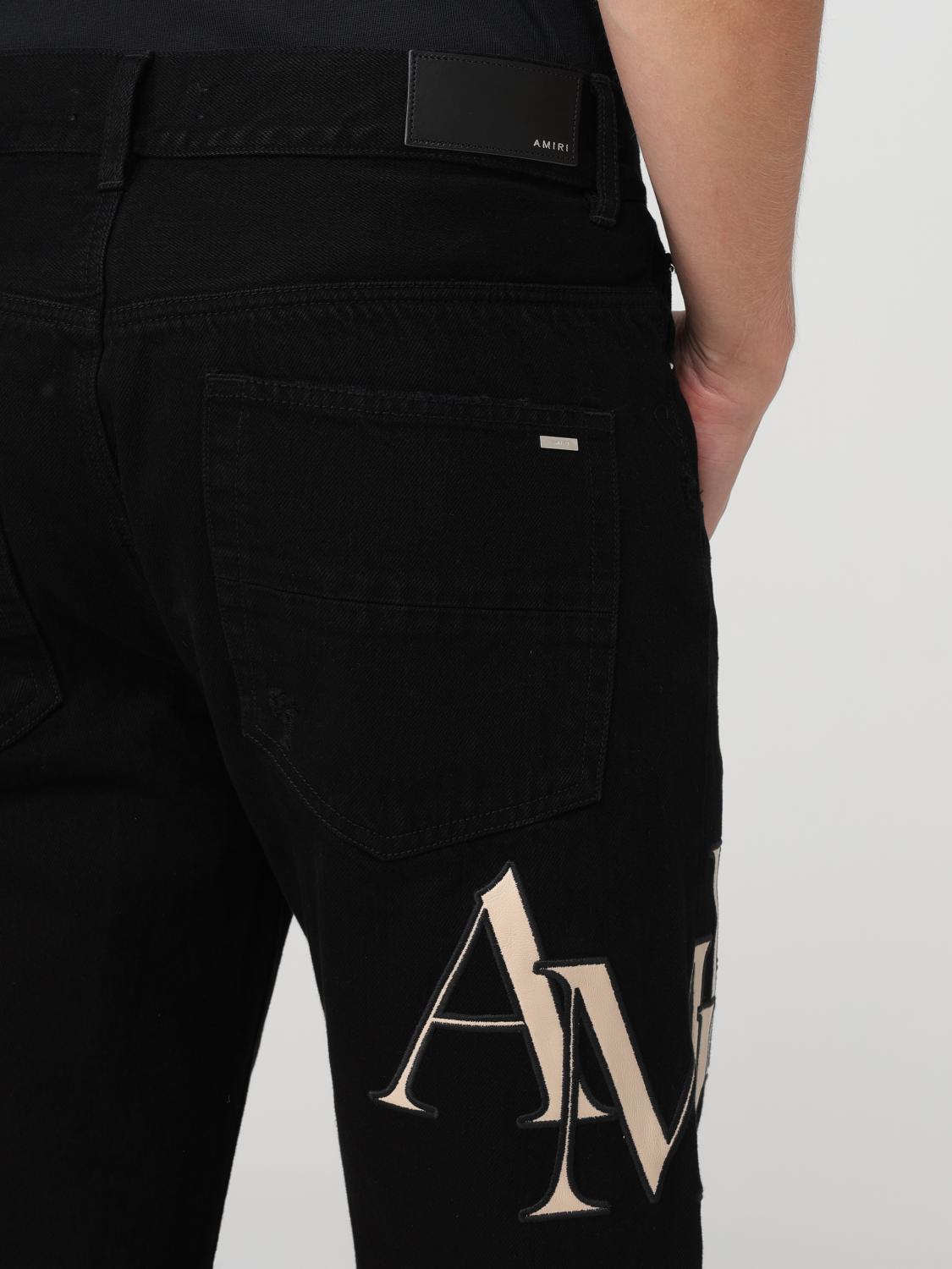 Staggered Logo Jeans - Black