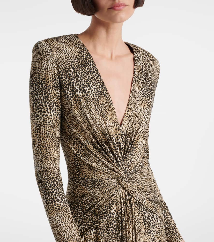 Animalier printed jersey gown
