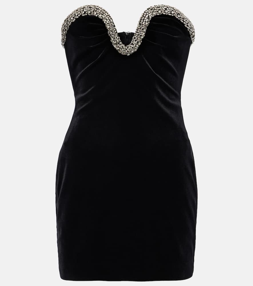 Roland Mouret Embellished velvet corset dress