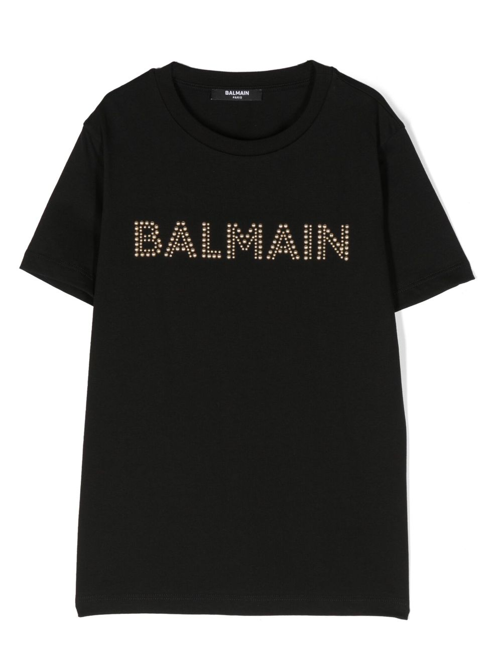 Stud-embellished logo cotton T-shirt - Black