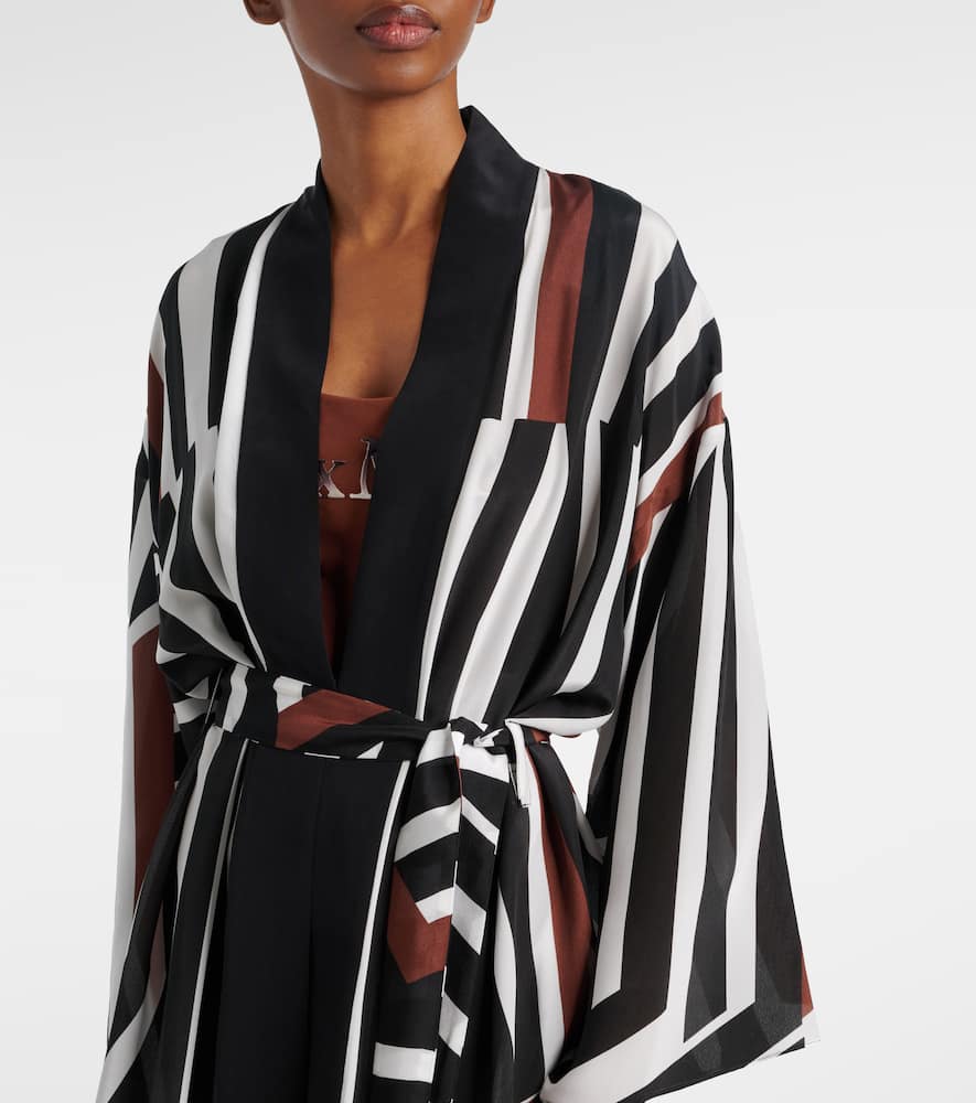 Ovatte striped beach cover-up