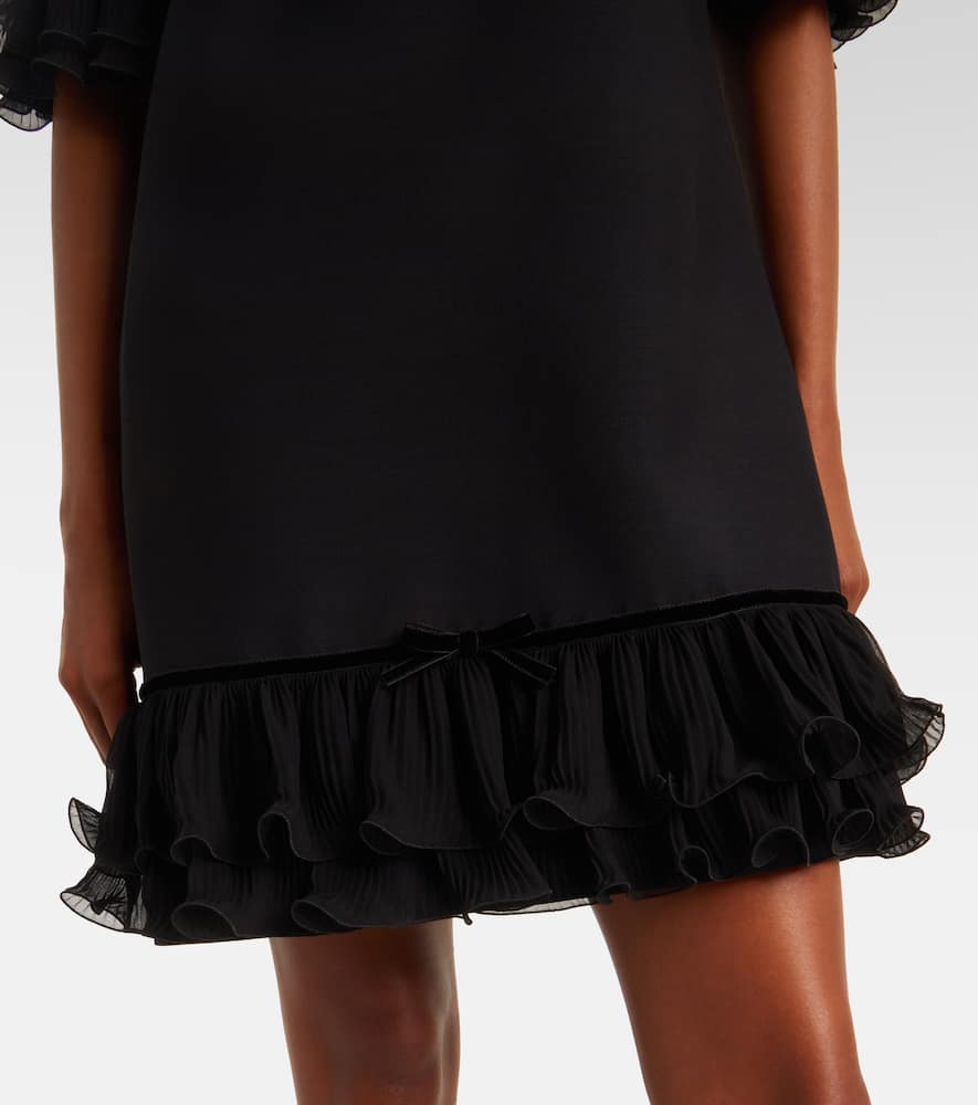 Ruffled silk crêpe minidress