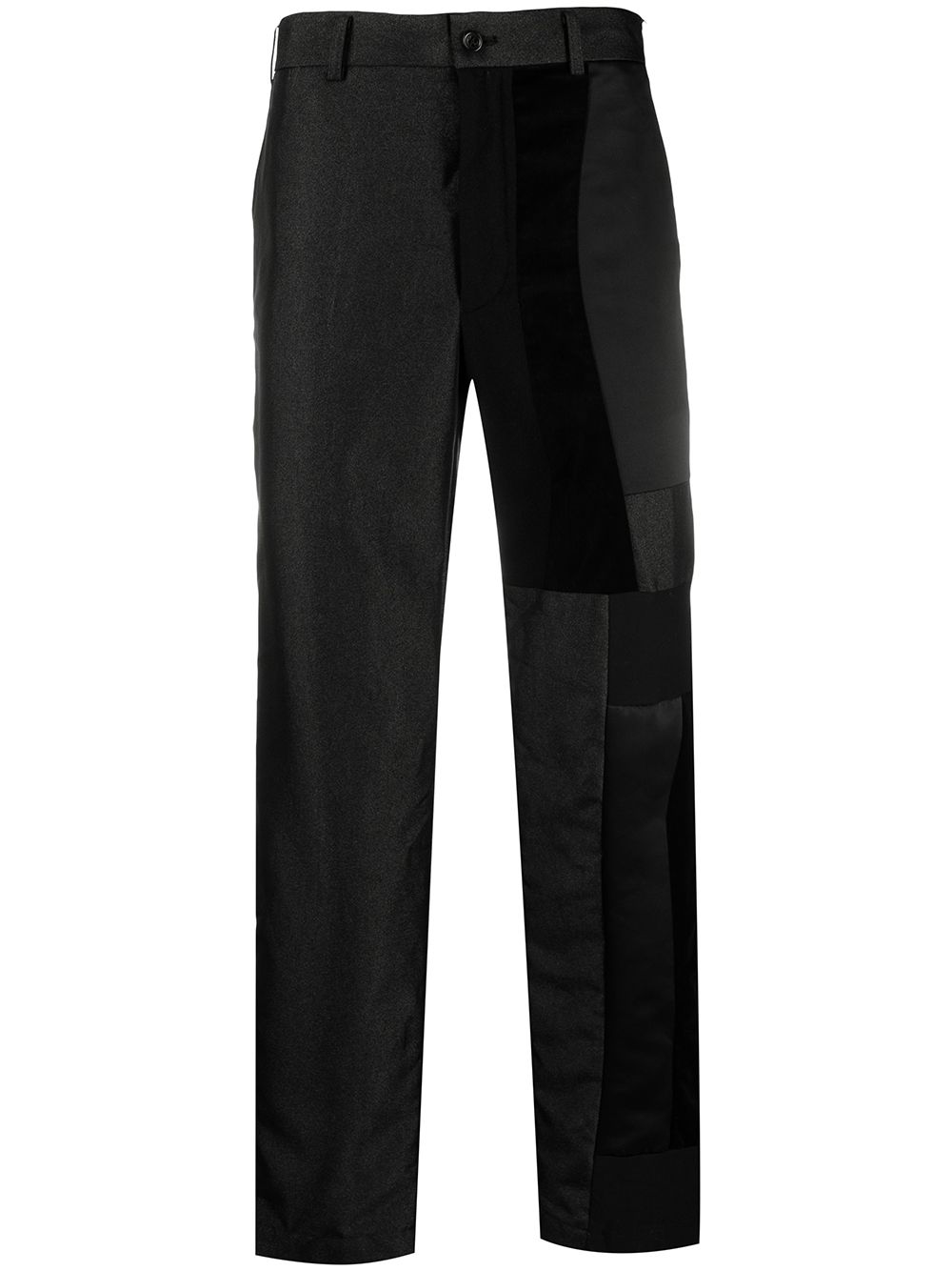 Patchwork straight-leg trousers