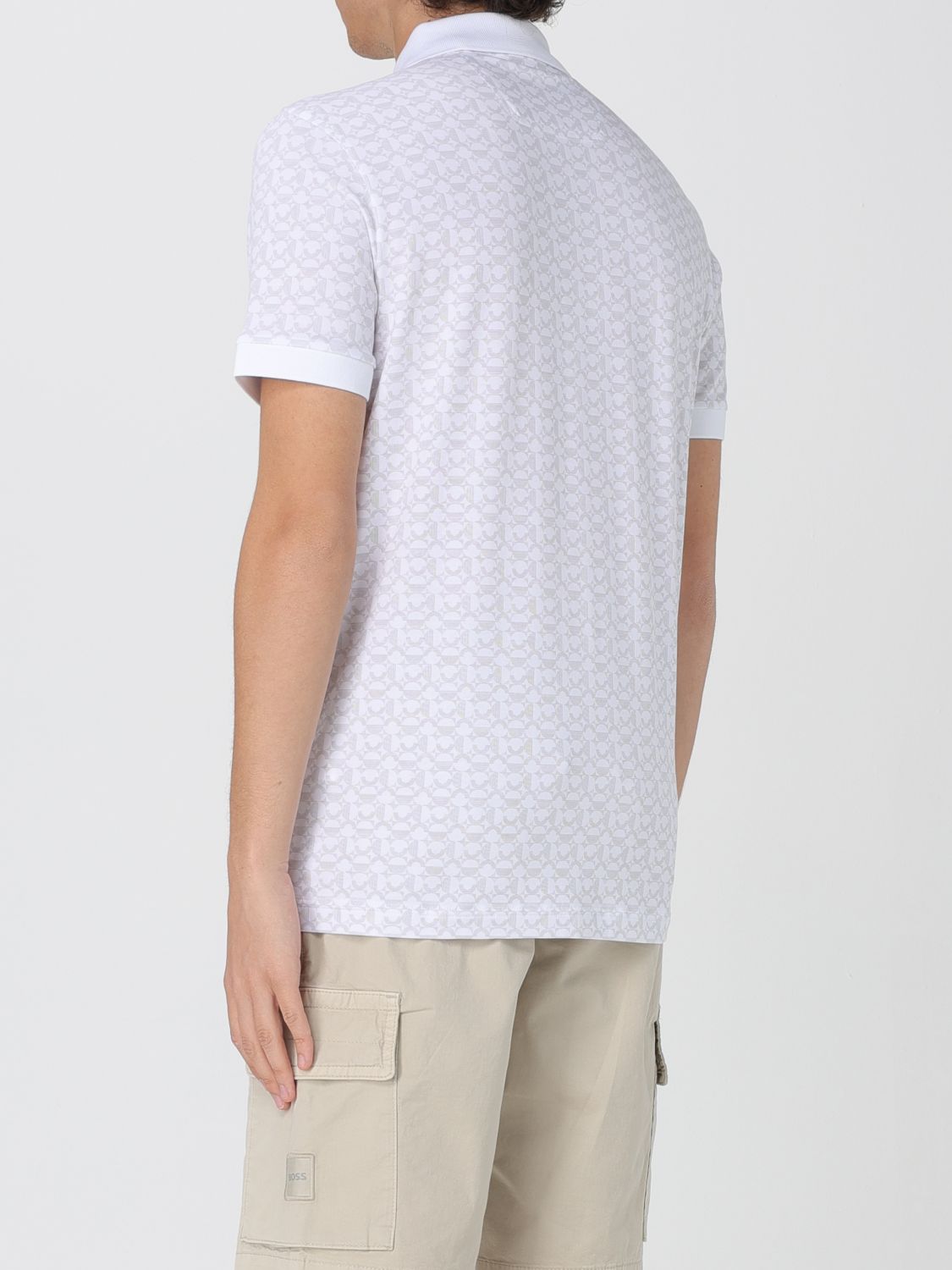 BOSS printed polo shirt - White