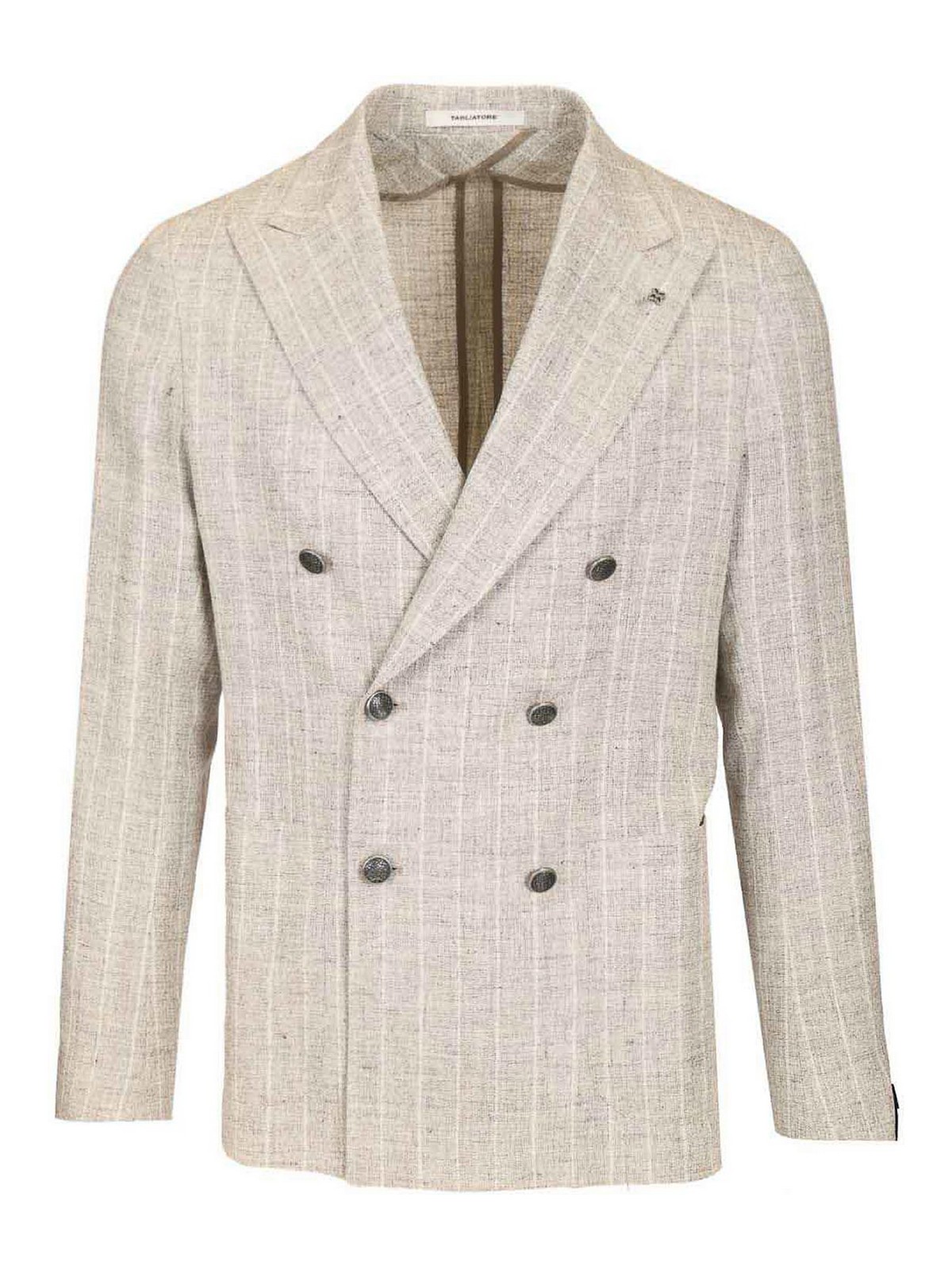 Double-Breasted Pinstriped Blazer