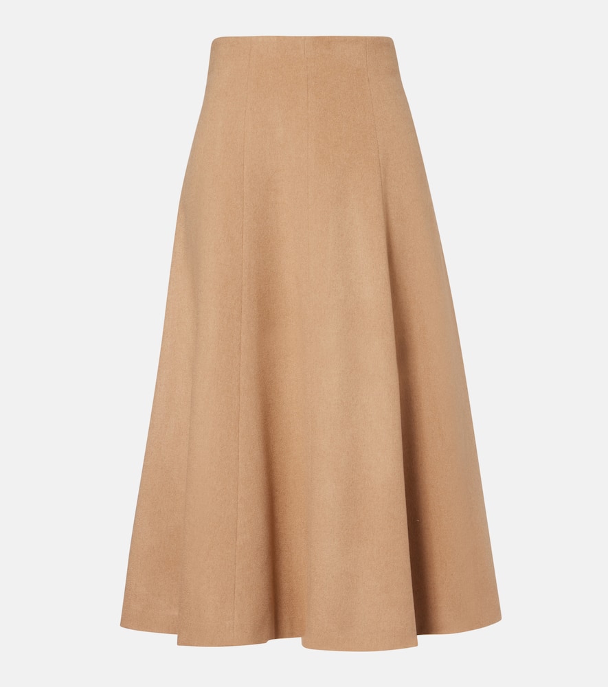 Geneve camel hair midi skirt