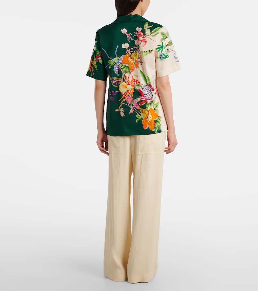 Alémais Aggie floral linen-blend shirt