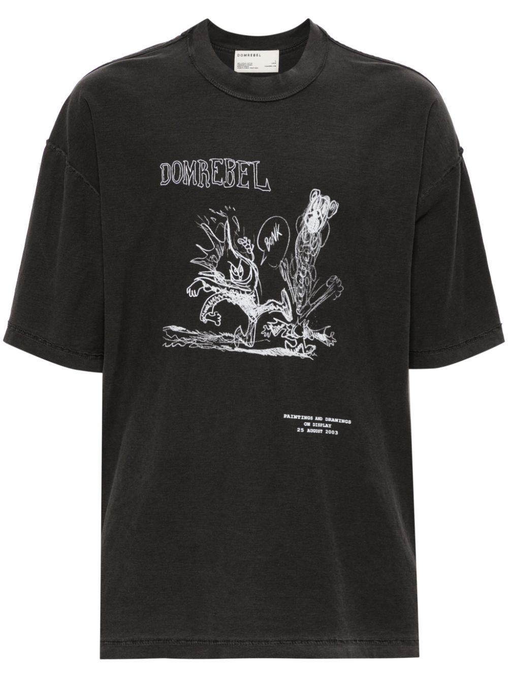 Comic Kick graphic-print cotton T-shirt - Grey