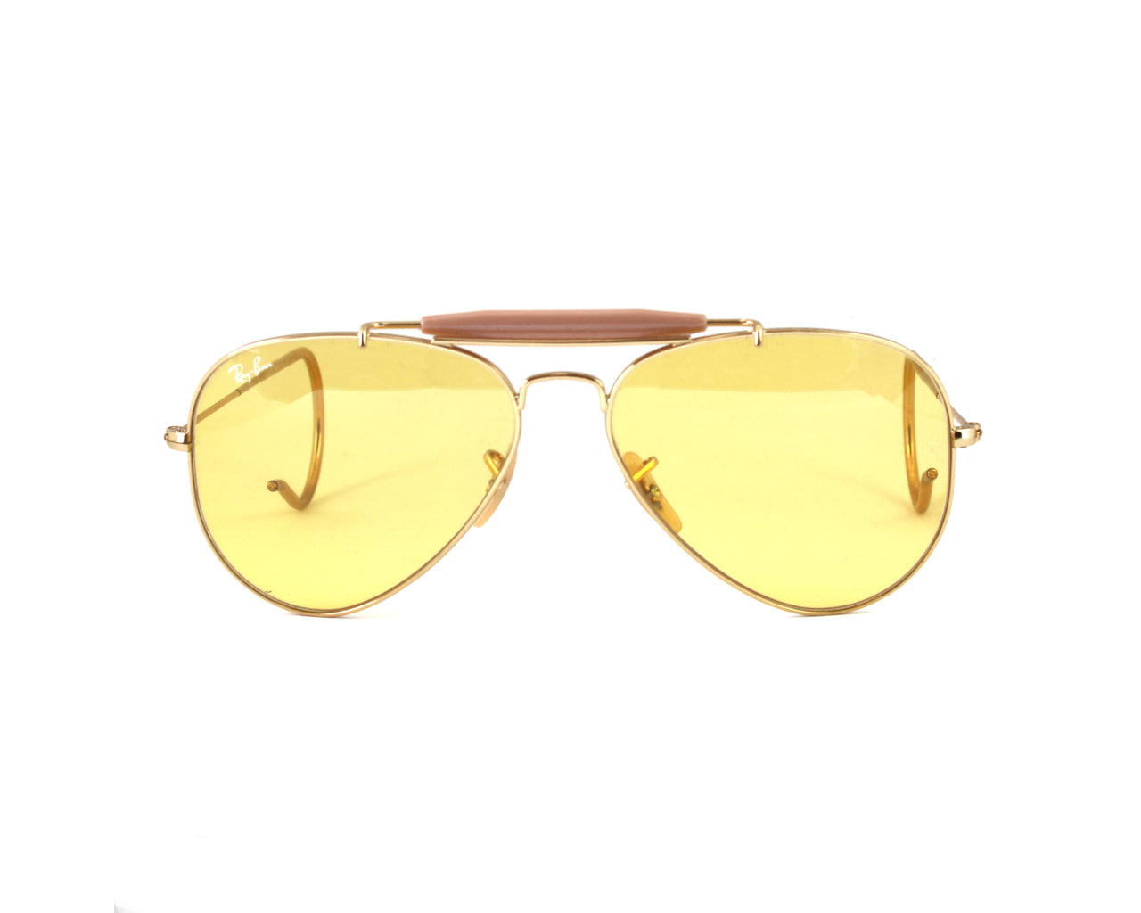 Ray - Ban Unisex Ray - Ban RB3030 OUTDOORSMAN AMBERMATIC Yellow Sunglasses Metal Gold Yellow Pilot Photochromatic