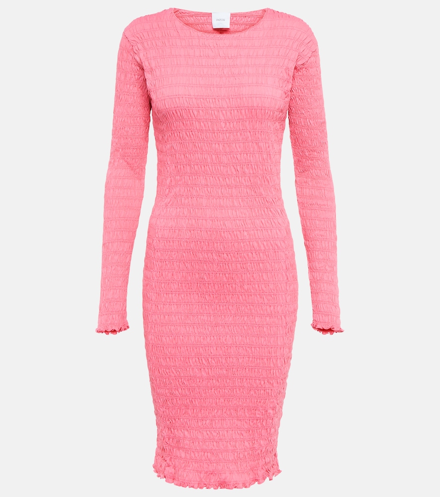 Patou Smocked cotton-jersey mini dress