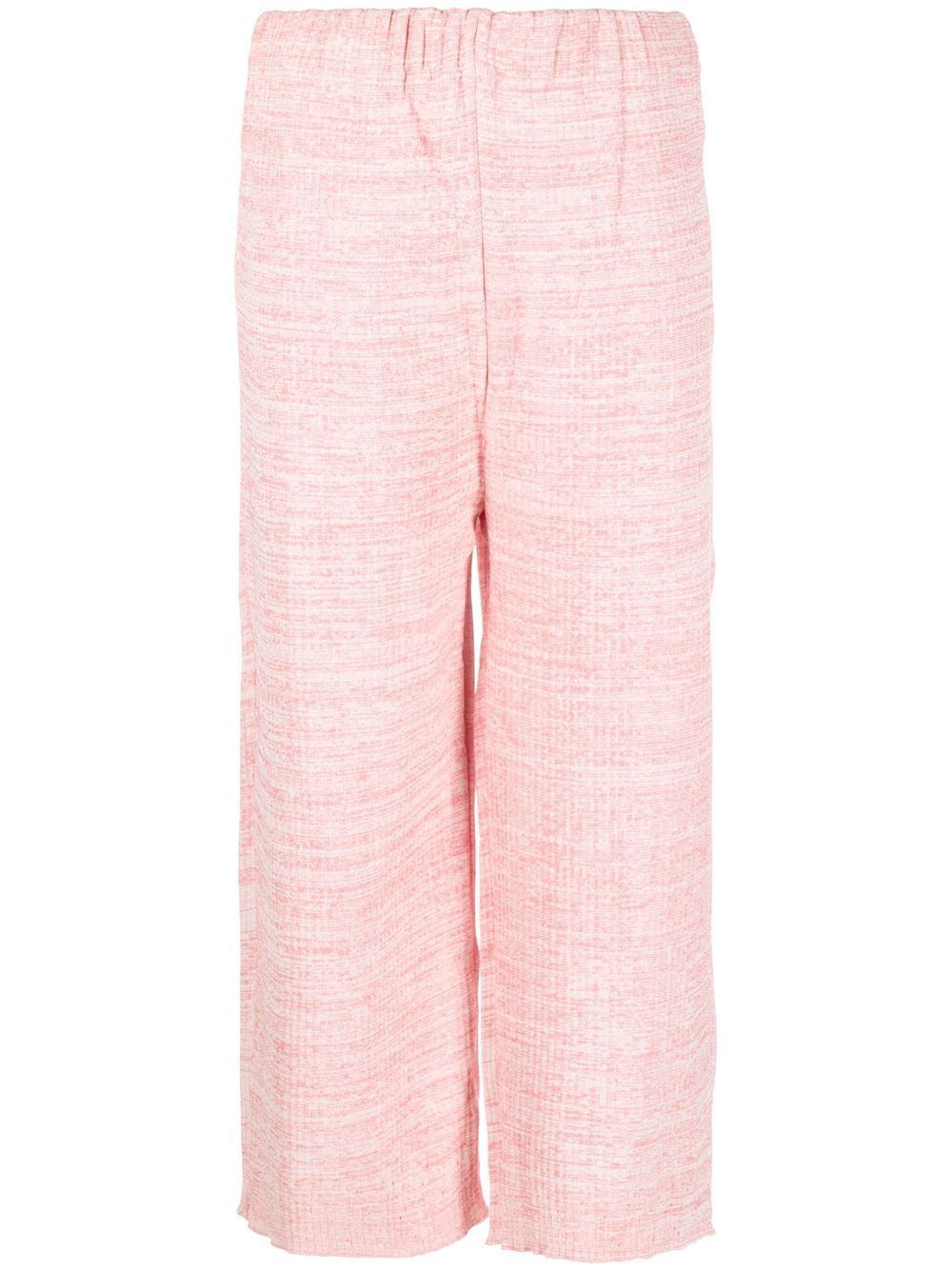 Marl-knit cropped trousers - Pink