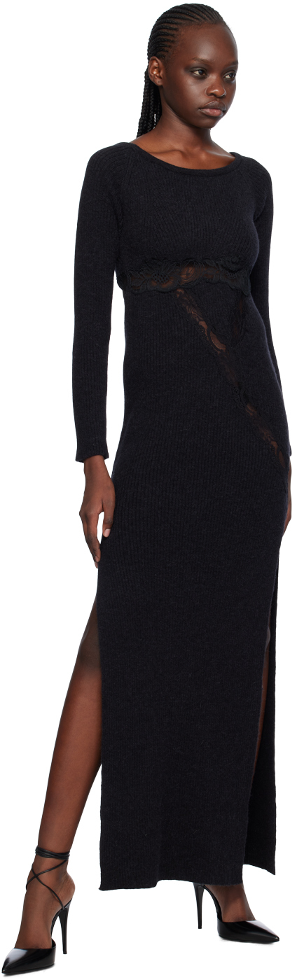 VAILLANT Black Vented Maxi Dress