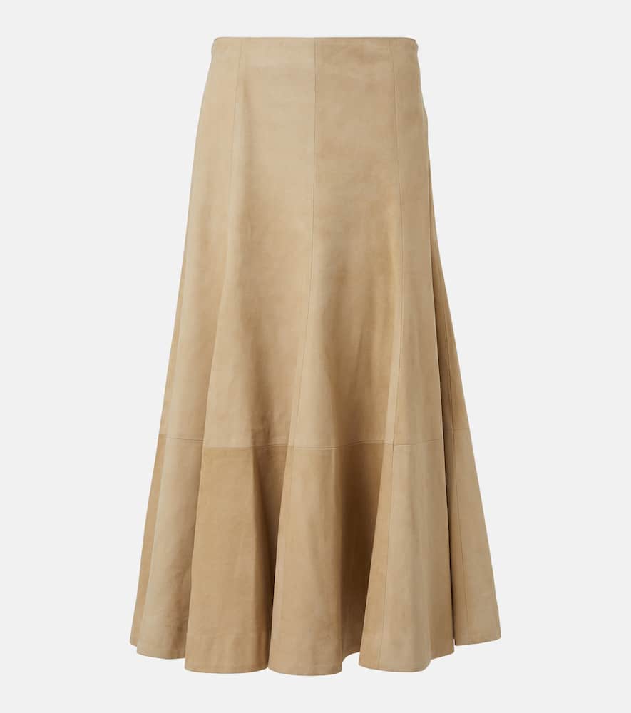 Lenno suede midi skirt