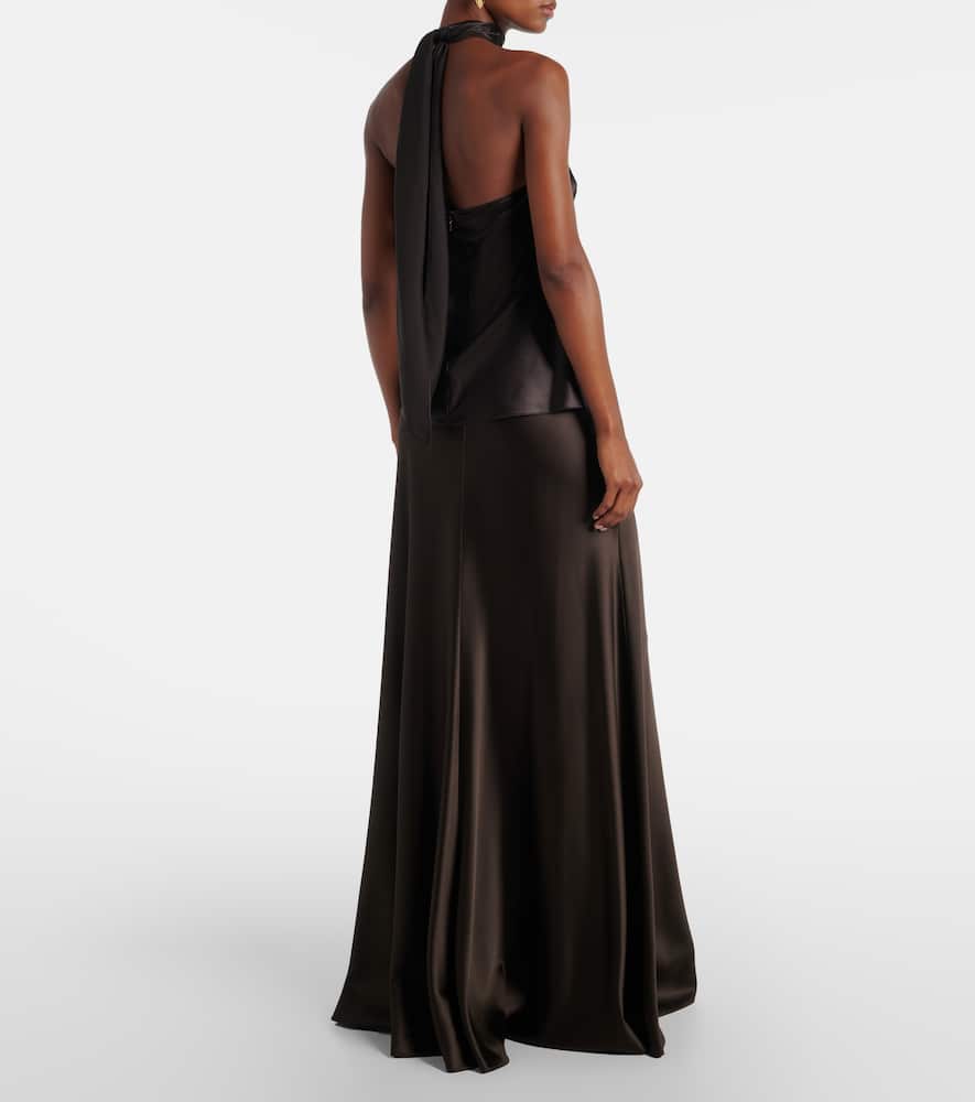 Chilton halterneck silk-blend top