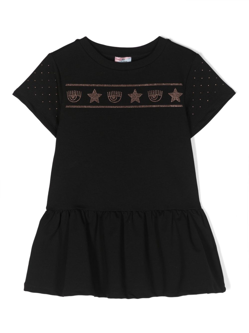 Stud-detail hooded dress - Black