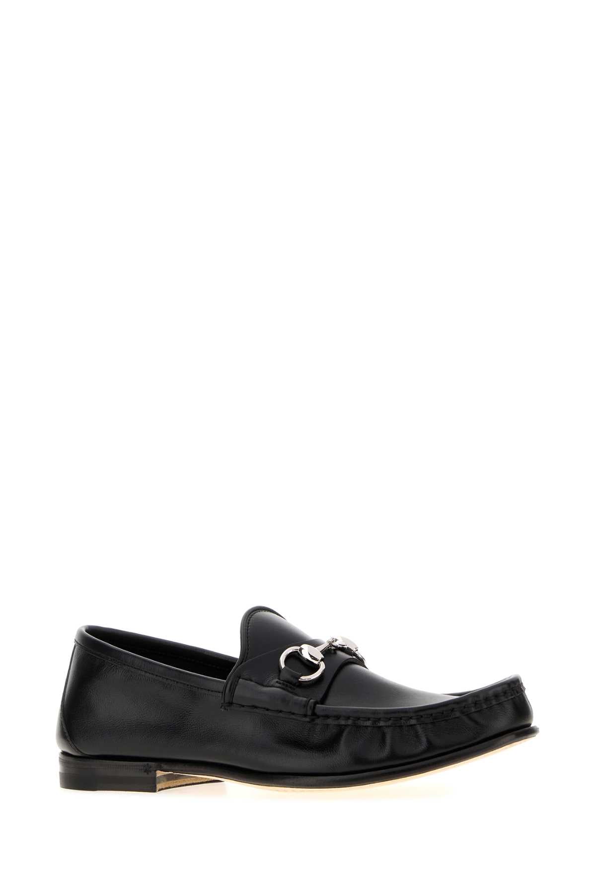 Gucci Black Leather Gucci Lugano Loafer