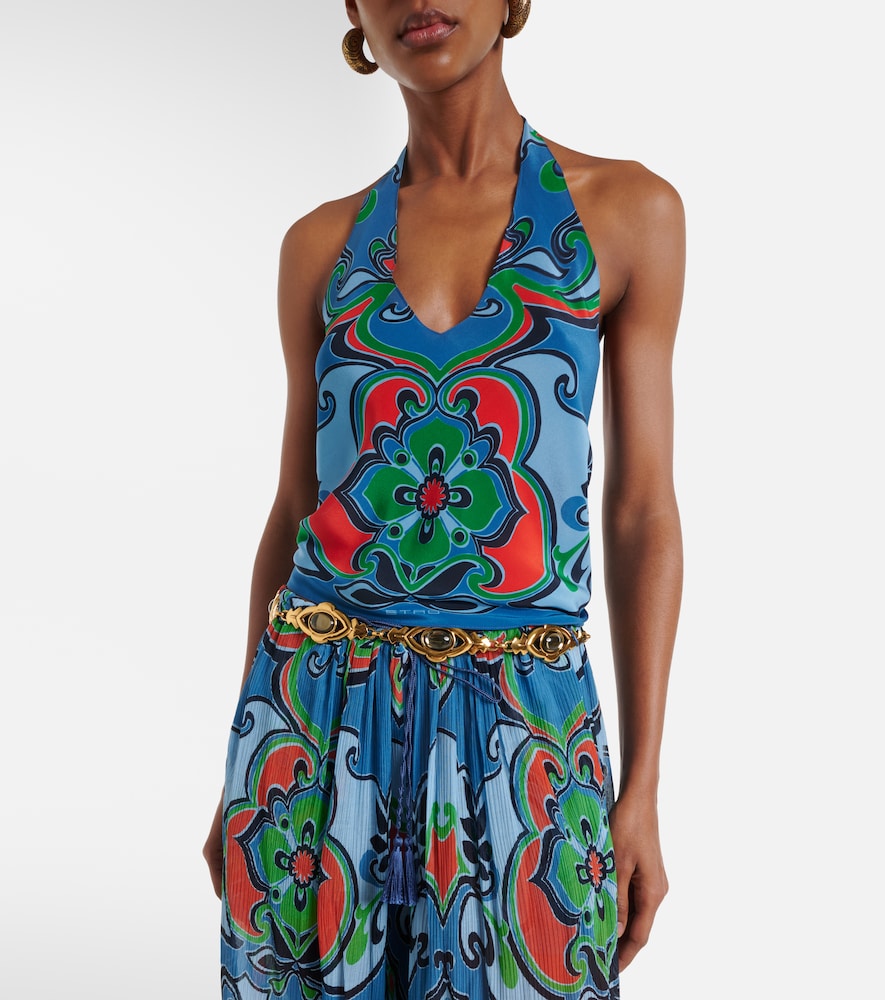 Printed silk top