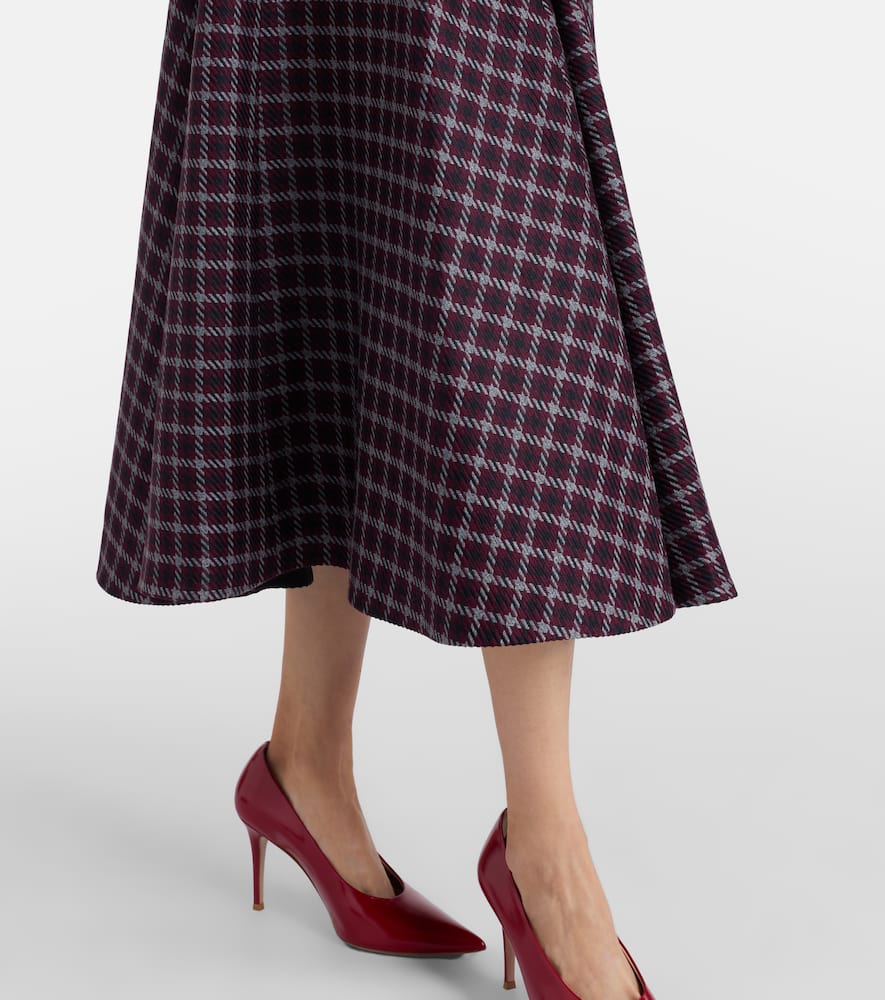 Jody houndstooth wool-blend midi dress
