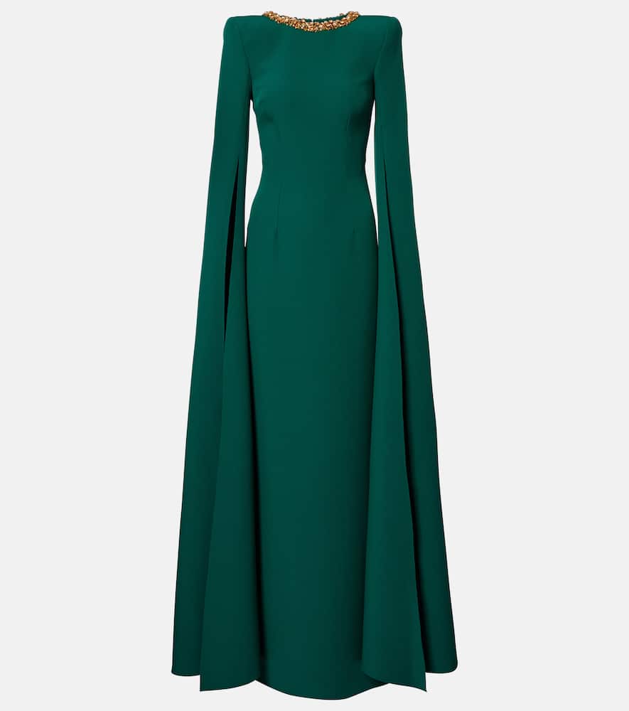 Embellished crêpe gown