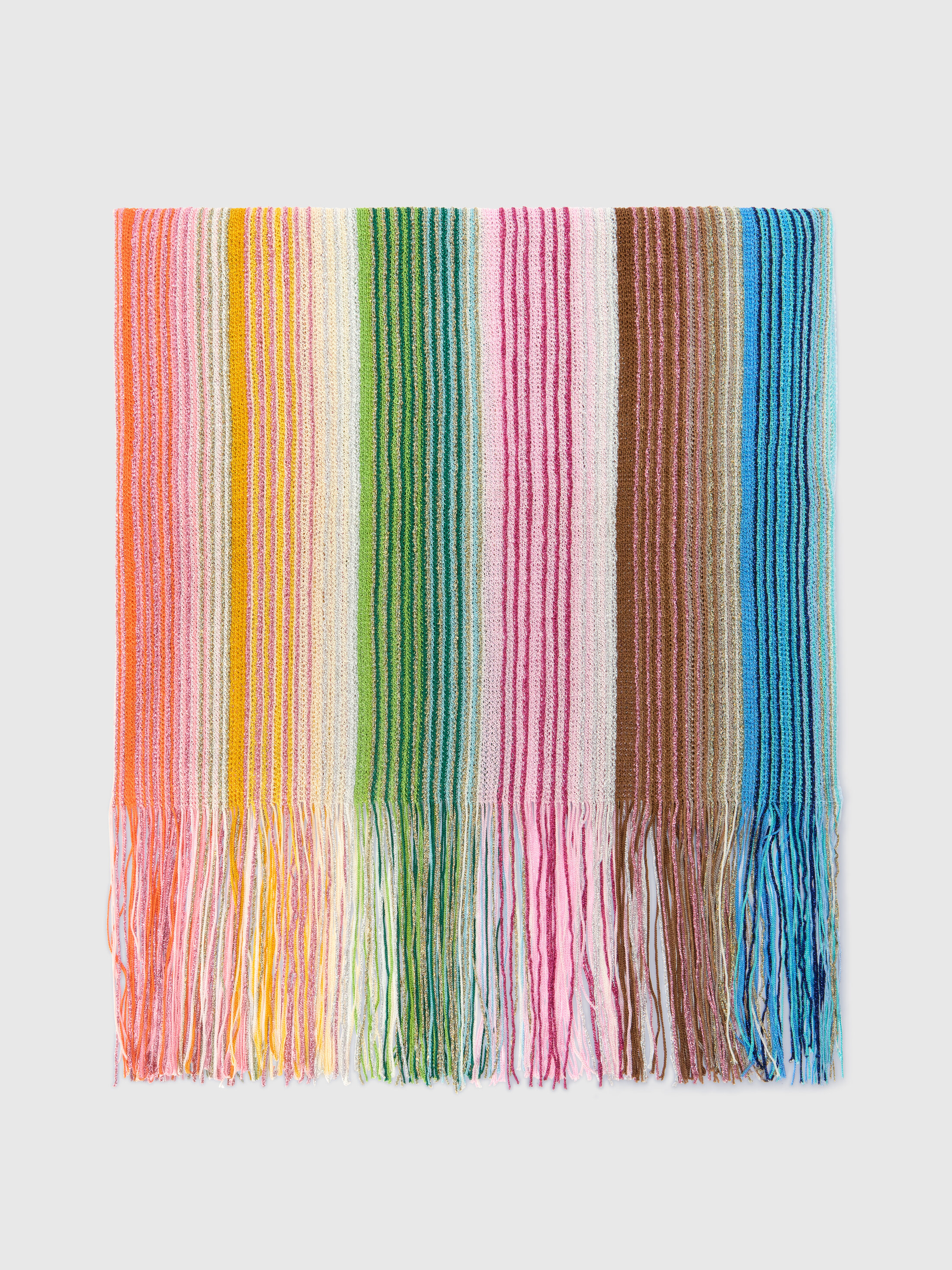 Missoni - Striped viscose-blend scarf with fringes, Women, Multicoloured, : UNIC