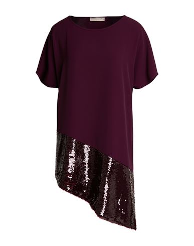 Woman Top Burgundy Size 12 Polyester, Elastane