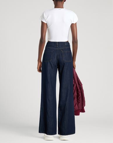 Woman Jeans Blue Size 23 Cotton, Linen