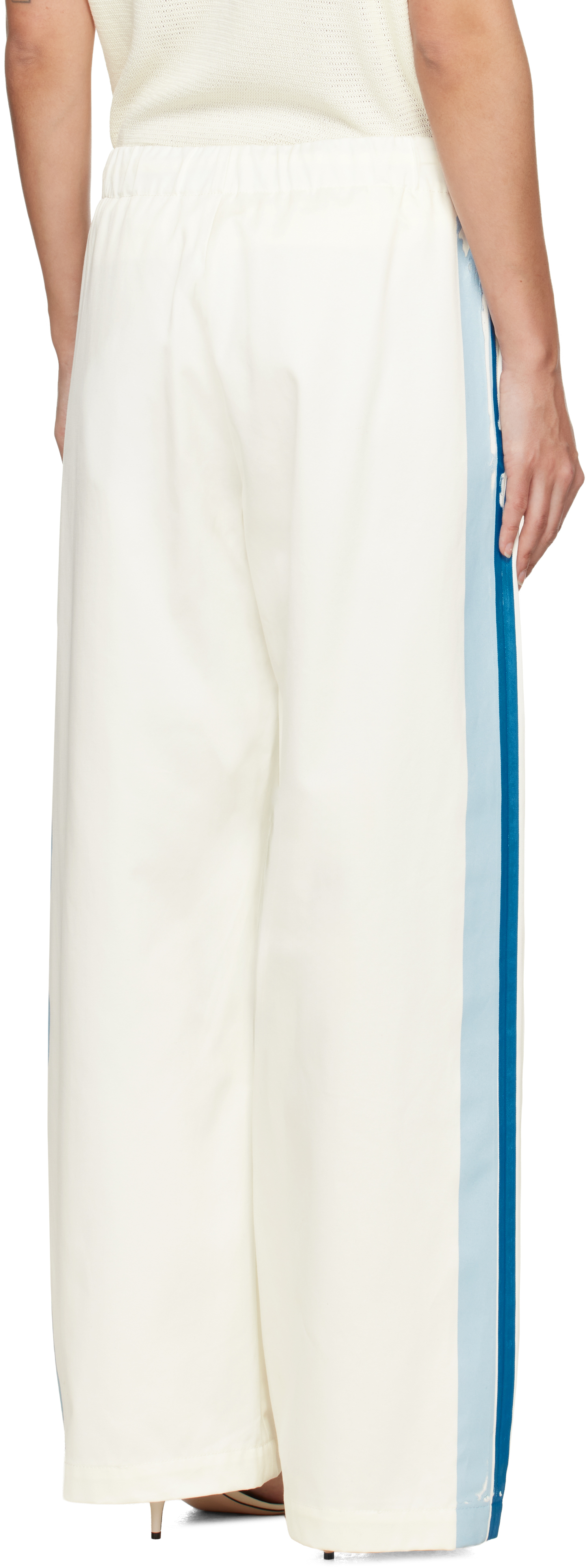 Off-White Stripe Straight Leg Trousers