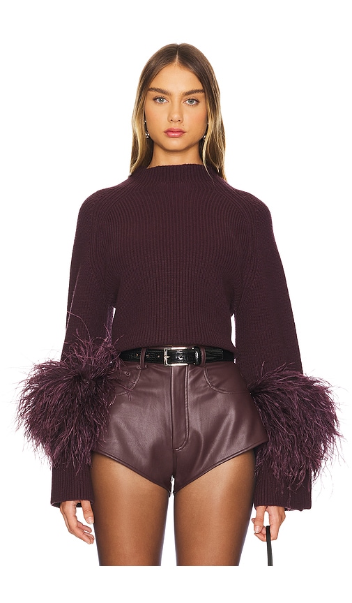Lapointe Mock Neck Sweater in Wine. -  S also in M