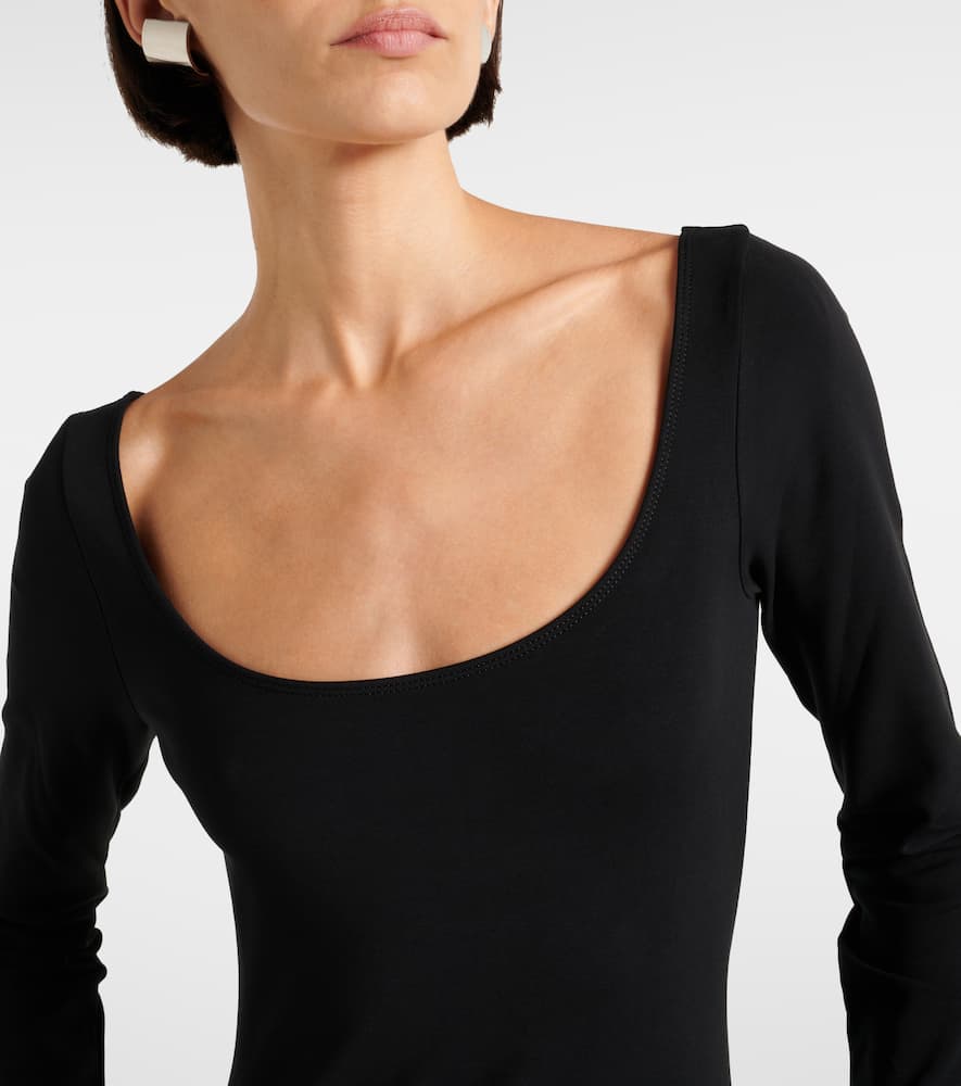 Cotton-blend jersey bodysuit