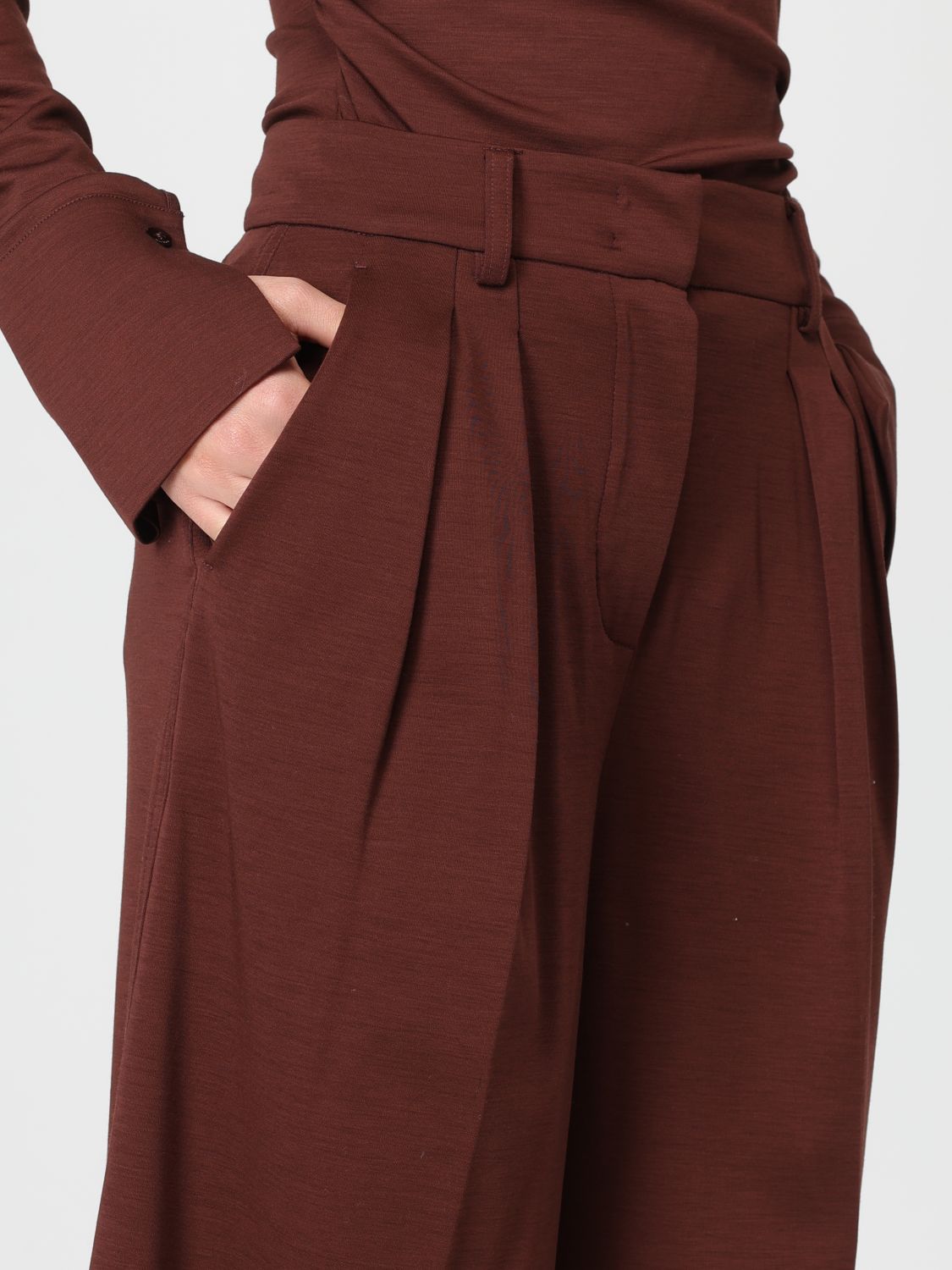 Pants Woman color Leather