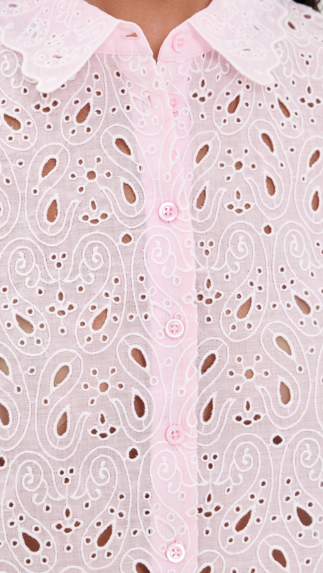 The Paisley Eyelet Top Bubble Gum