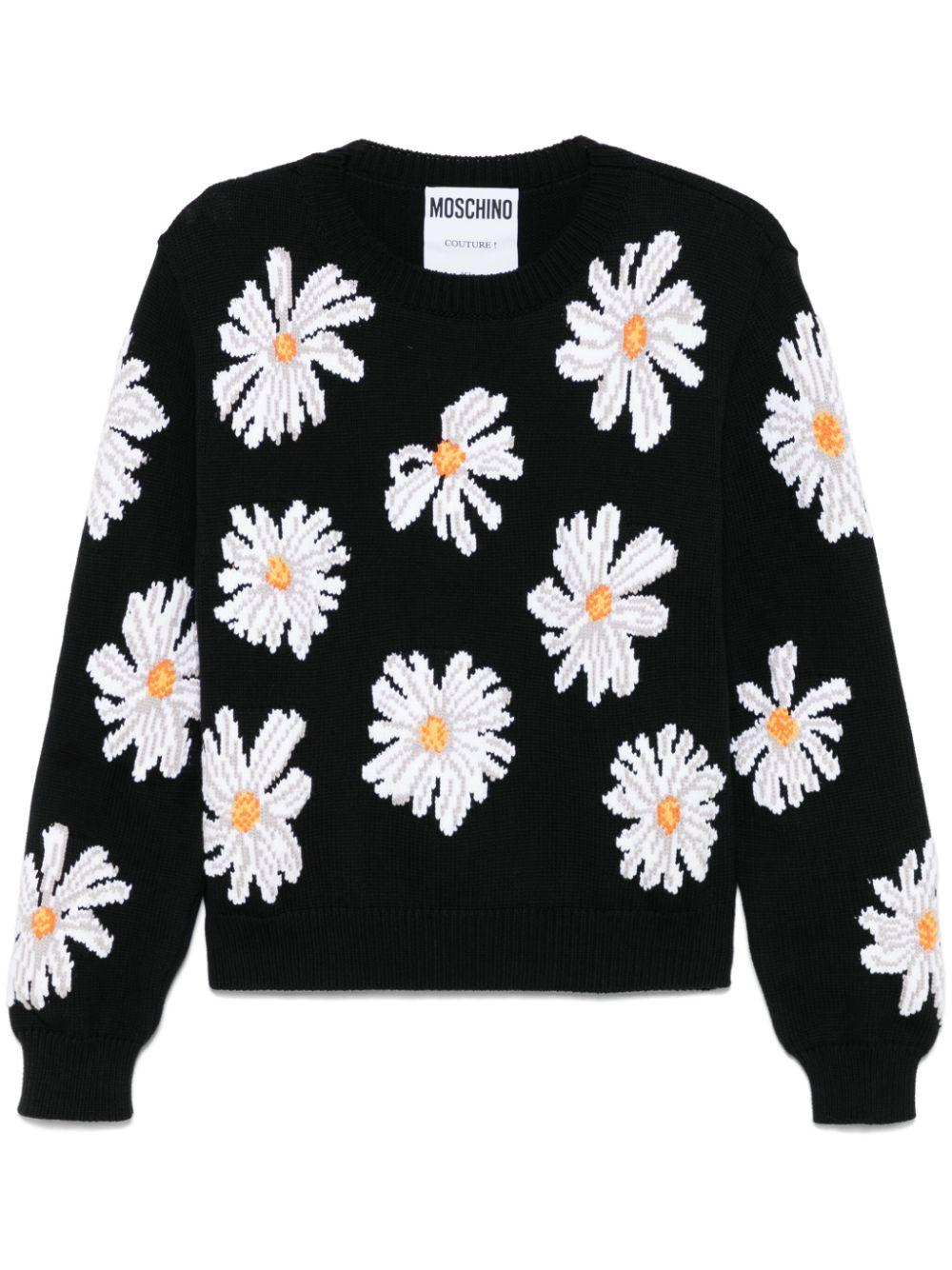 Floral-jacquard sweater - Black