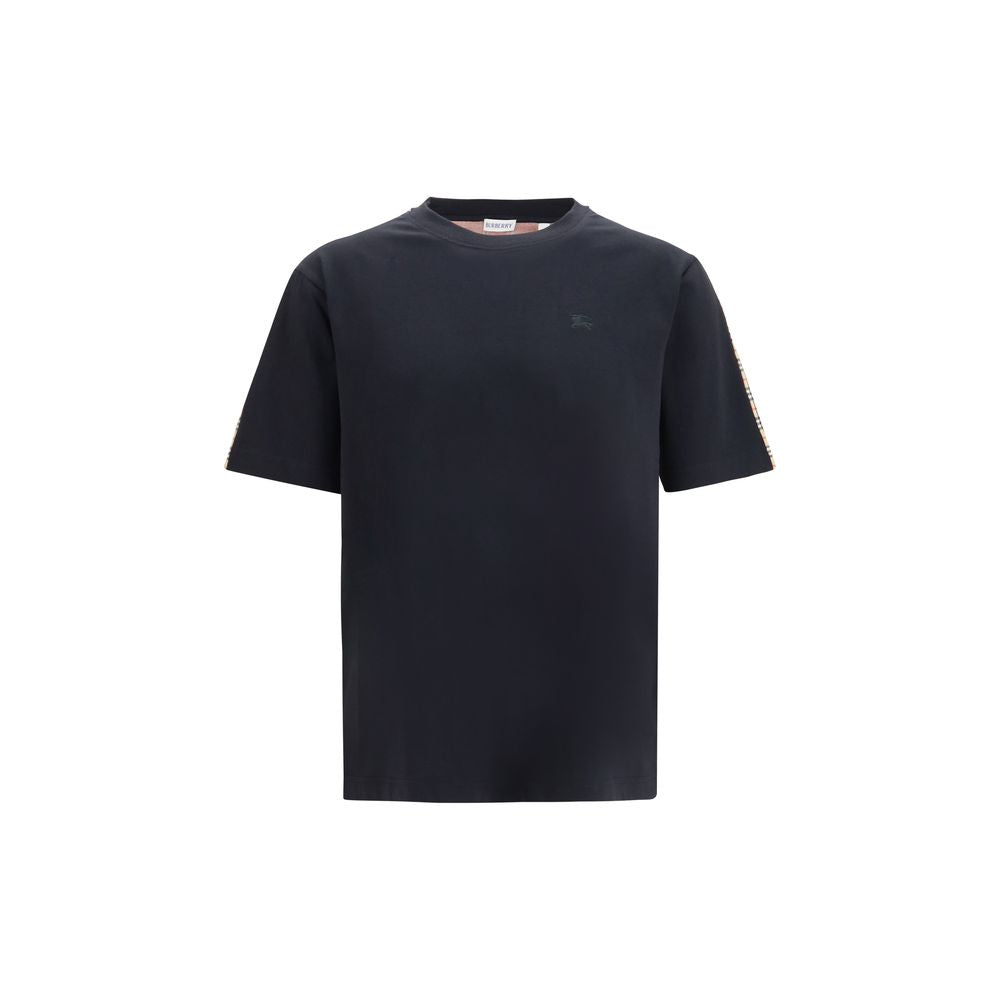 Signature Check Cotton T-Shirt — Black