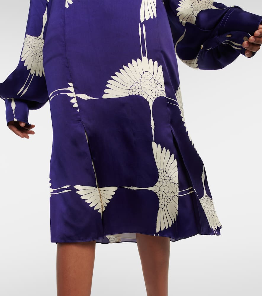 Levy printed twill midi skirt