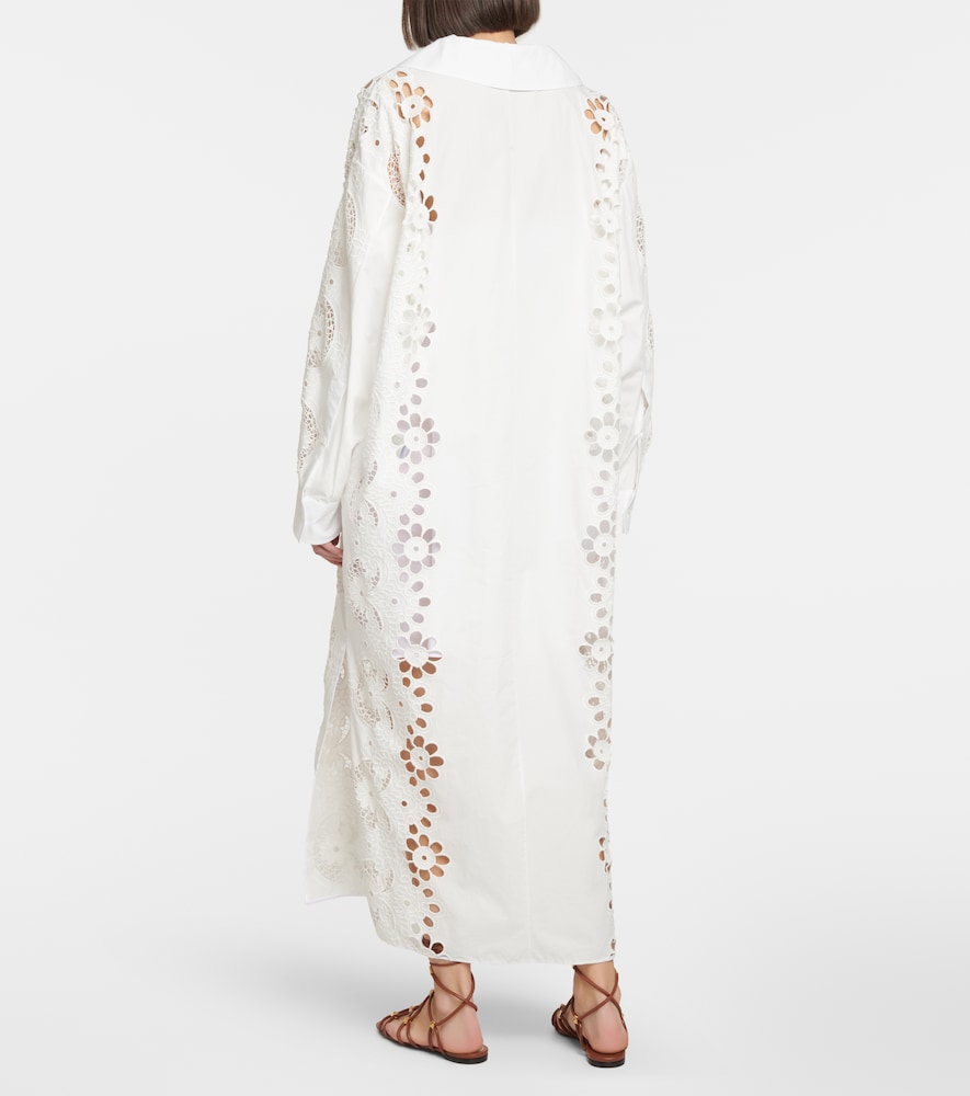 Embroidered cotton midi dress