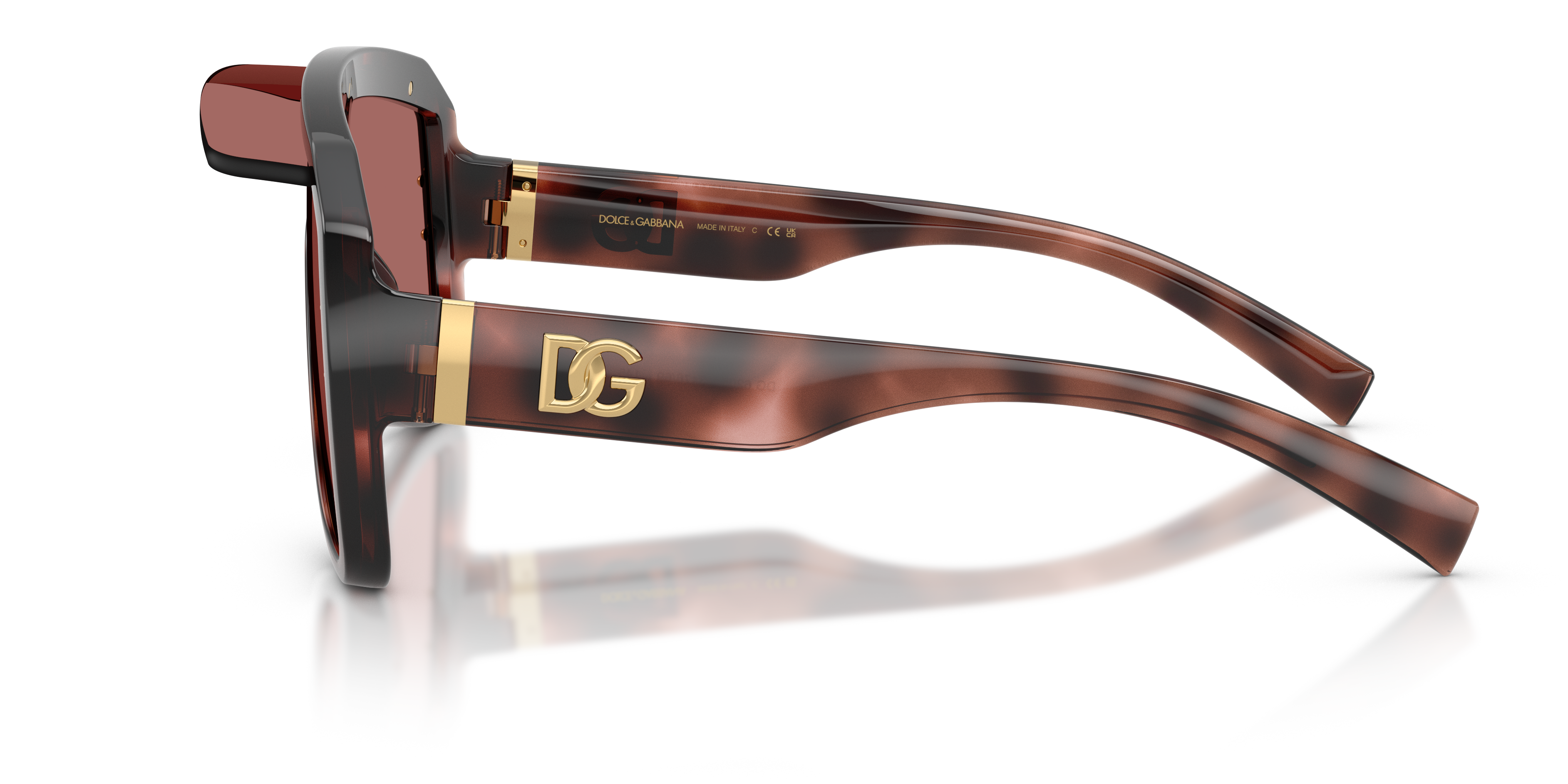Dolce & Gabbana Unisex Dolce & Gabbana DG6205 347669 Sunglasses Injected Turtle Violet Pilot Norma