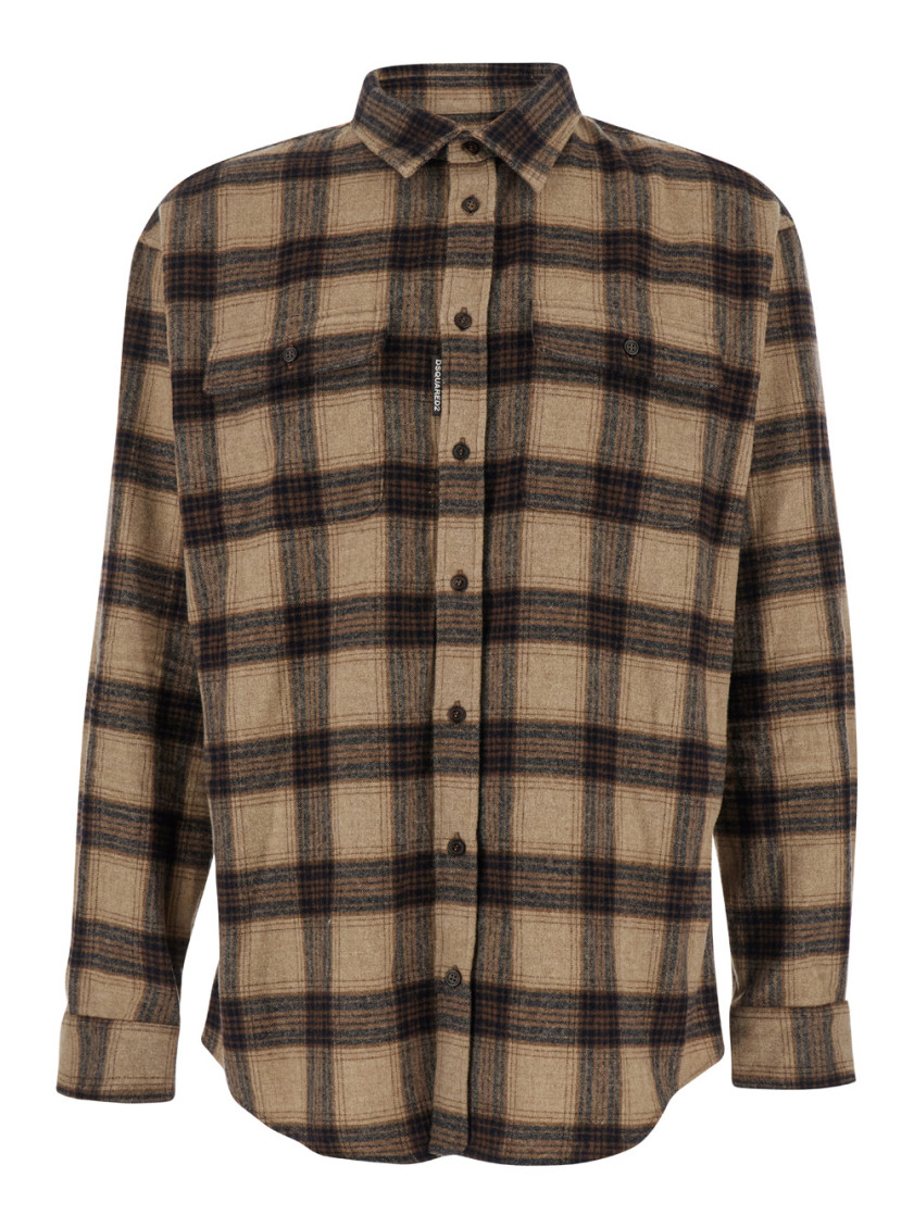 Camicia A Scacchi In Lana