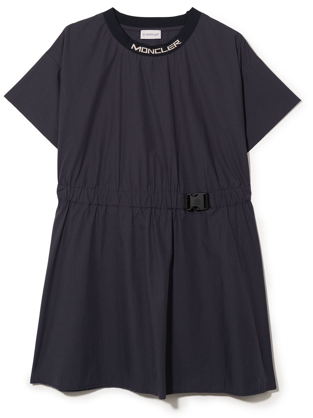 Belted poplin T-shirt dress - Blue