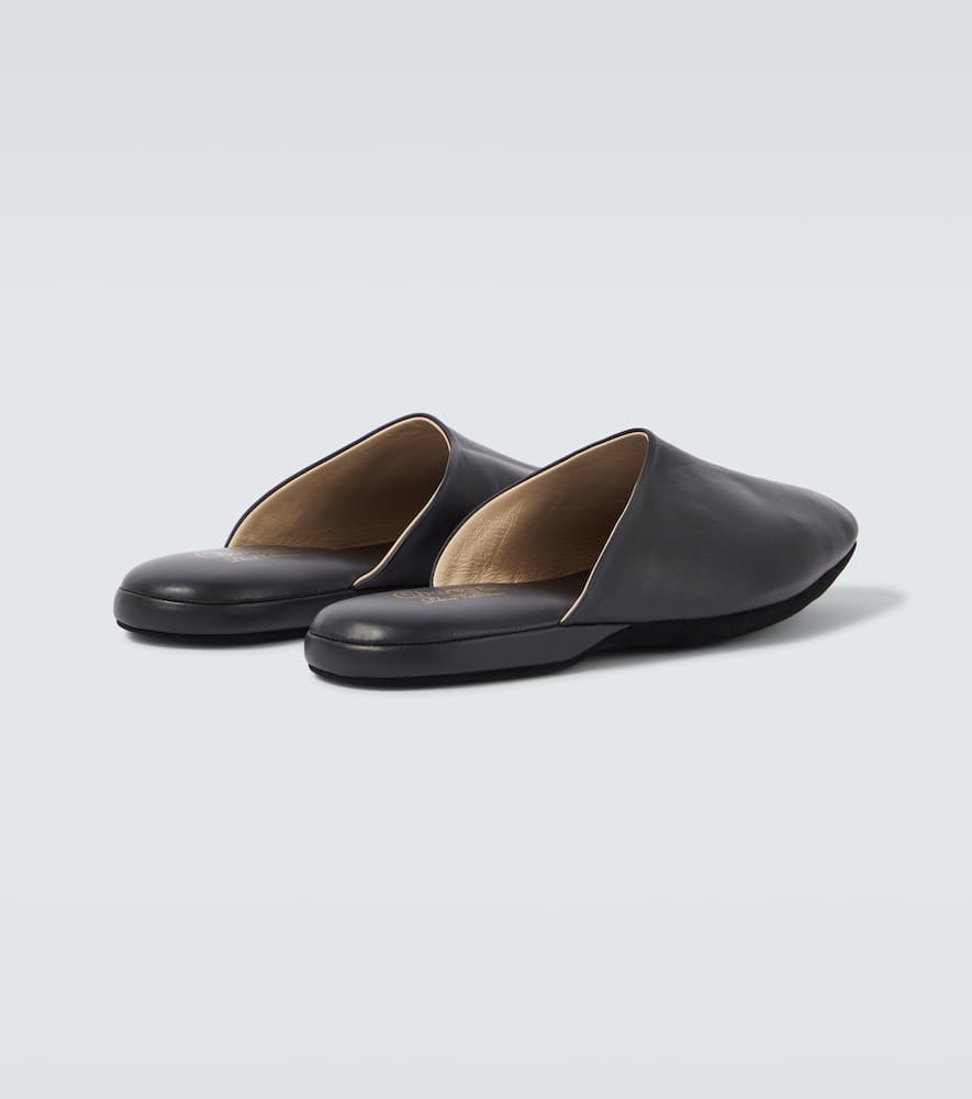 Leather slippers