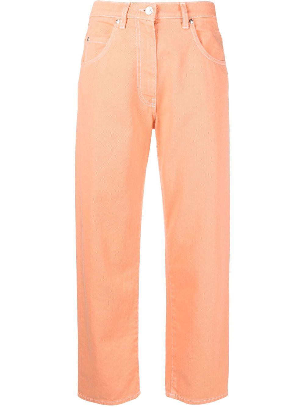 Cropped straight-leg jeans - Orange