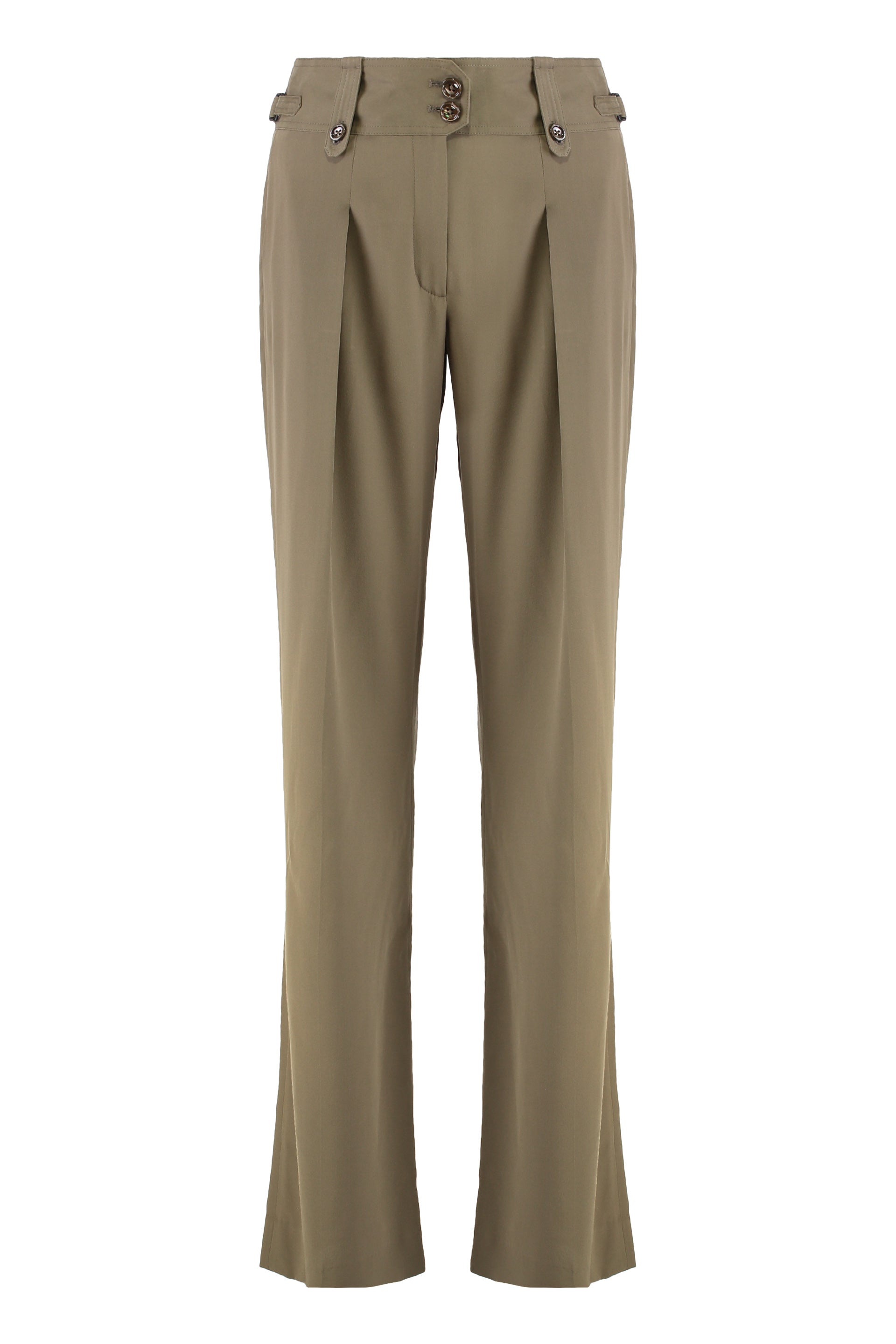 Silk Trousers with Side and Back Welt Pockets