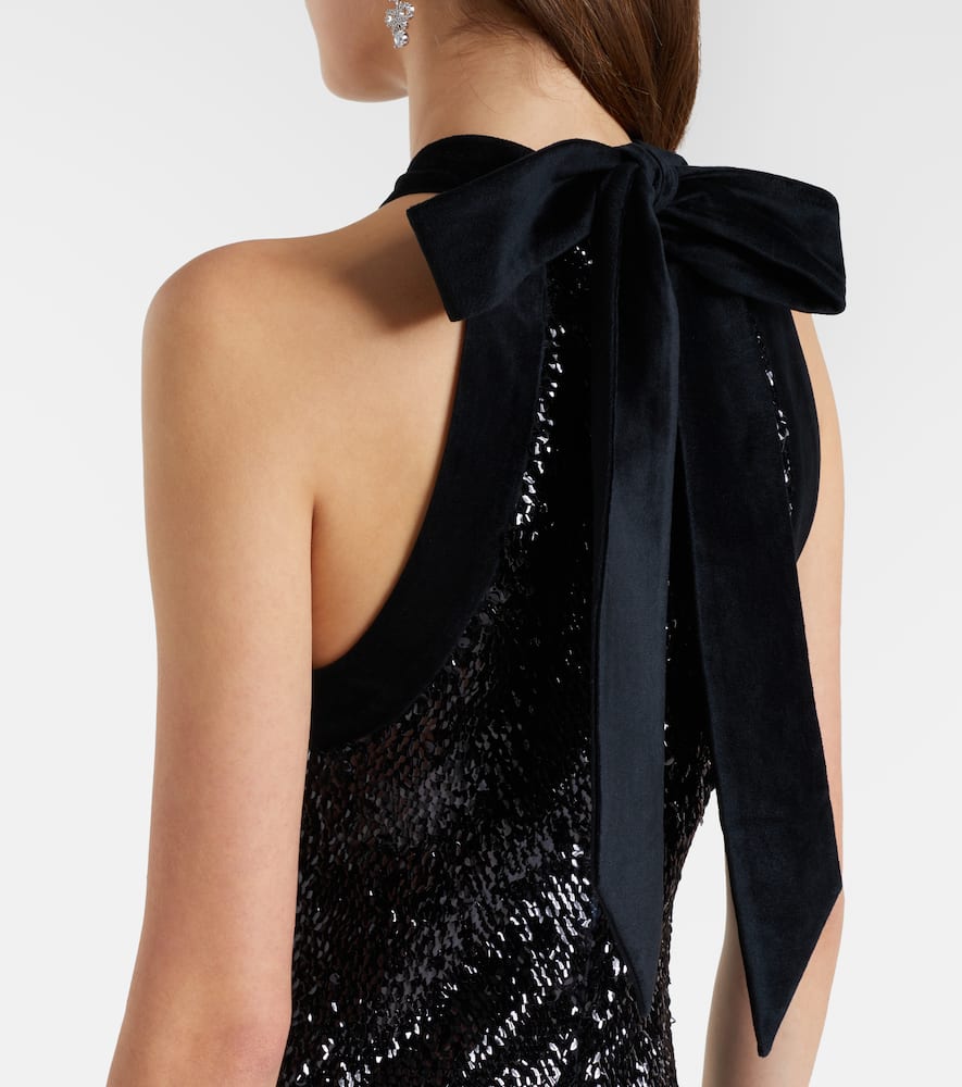 Isla sequined halterneck minidress