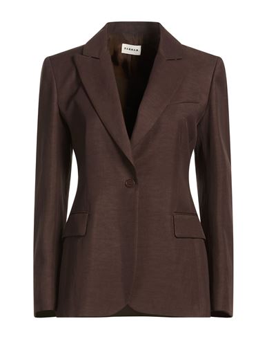 P. a.r. o.s. h. Woman Blazer Chocolate brown Size XS Viscose, Linen