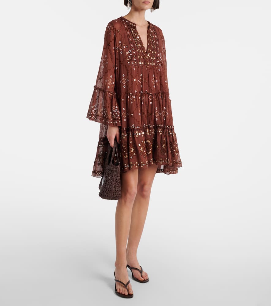 Sequined cotton minidress