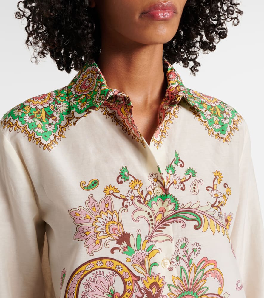 Printed cotton and silk shirt