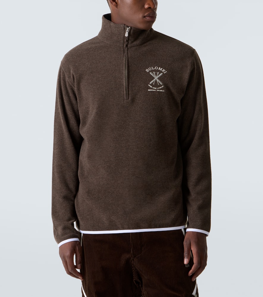 Cashmere and cotton-blend half-zip sweatshirt