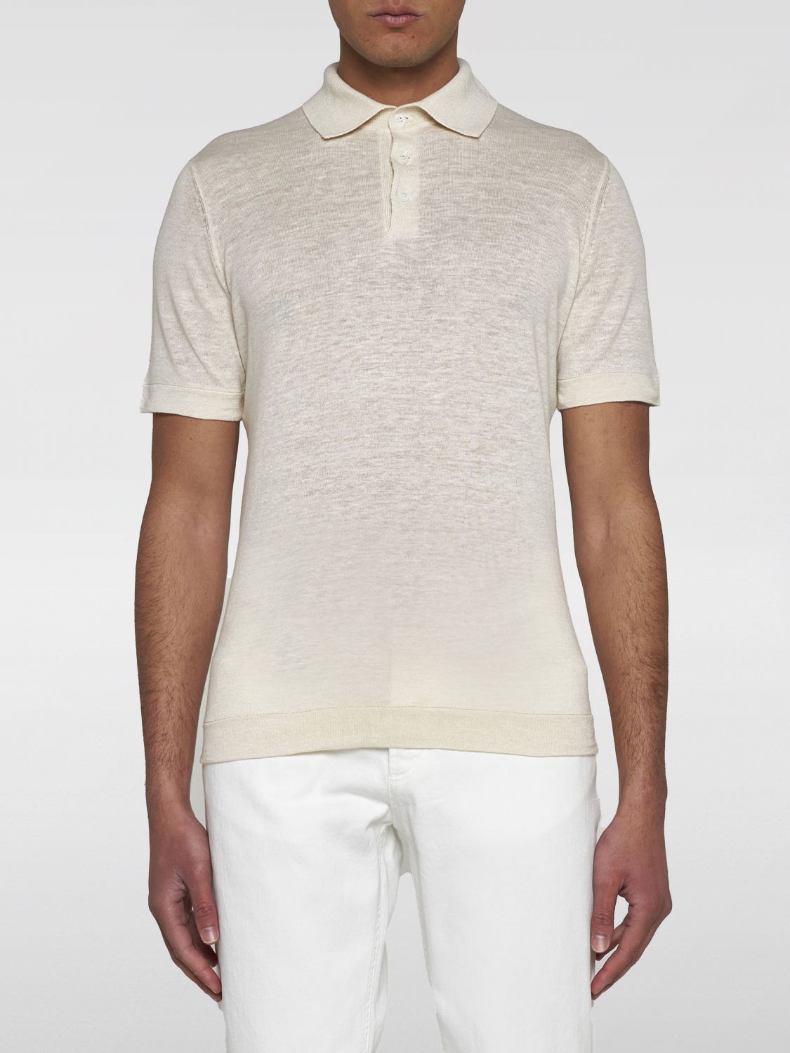 Polo Shirt Men color Beige